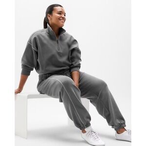 Athleta Forever Fleece Jogger Pants XL Gray All Around‎ Stretch Breathable